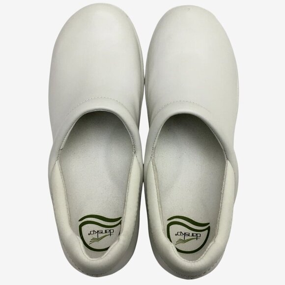 Dansko White Leather Closed Back Clogs Nurse Comfort Shoes European 38 US 7.5/8 - Picture 6 of 10